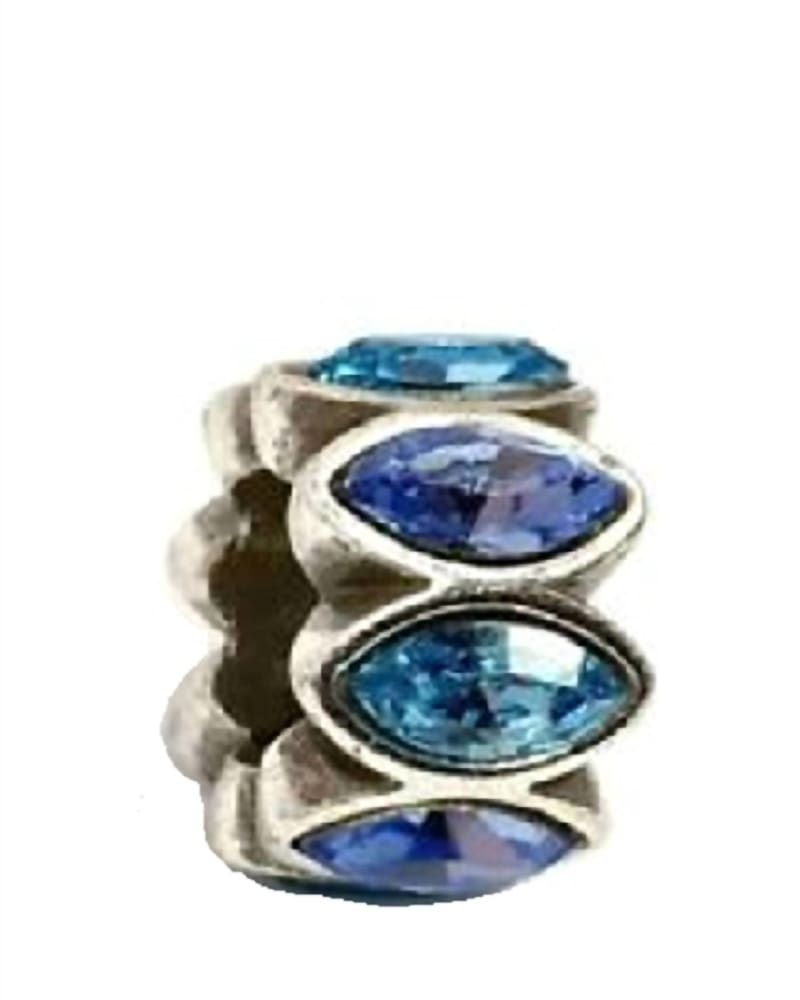 Front of a size O/S Navette Spacer in Blue/Silver in Blue/Silver by Brighton. | dia_product_style_image_id:329632